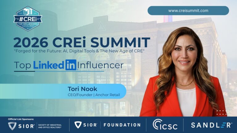 Anchor Retail Founder Tori Rendano Nook Named a Top 25 CREi Summit LinkedIn Influencer